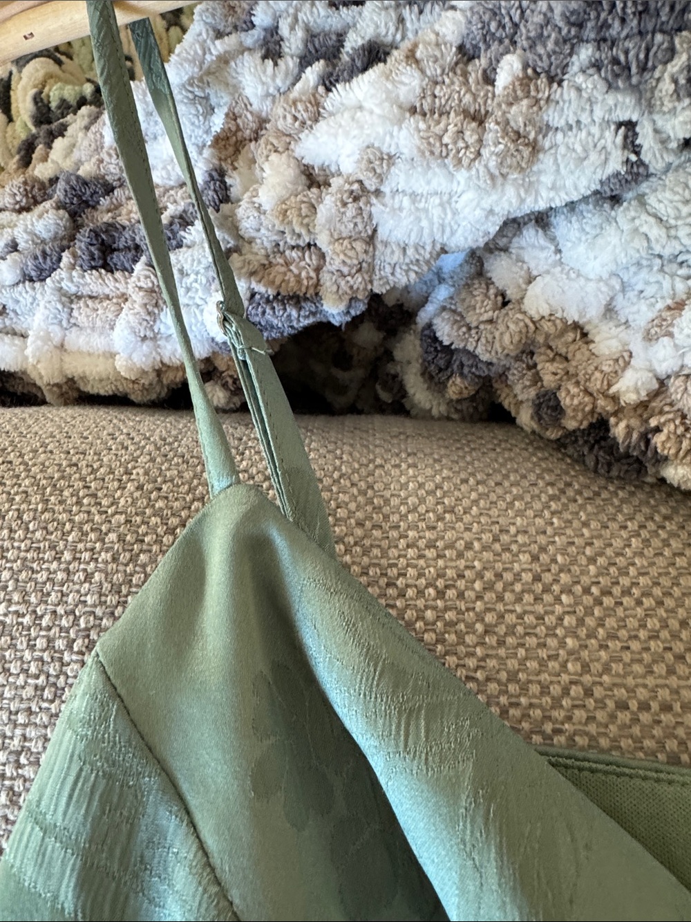 Alter’d State Satin Slip Dress with Ruffle Hem - Sage Green - Picture 14 of 16